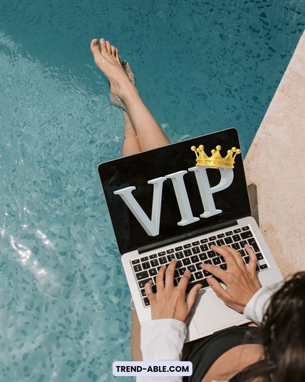 Poolside resort moment with woman enjoying the water.