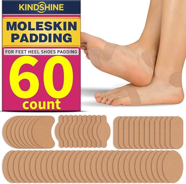 Pre-cut moleskin pads for preventing blisters from AFOs and orthotics 1 Pre-cut moleskin pads for preventing blisters from AFOs and orthotics 1