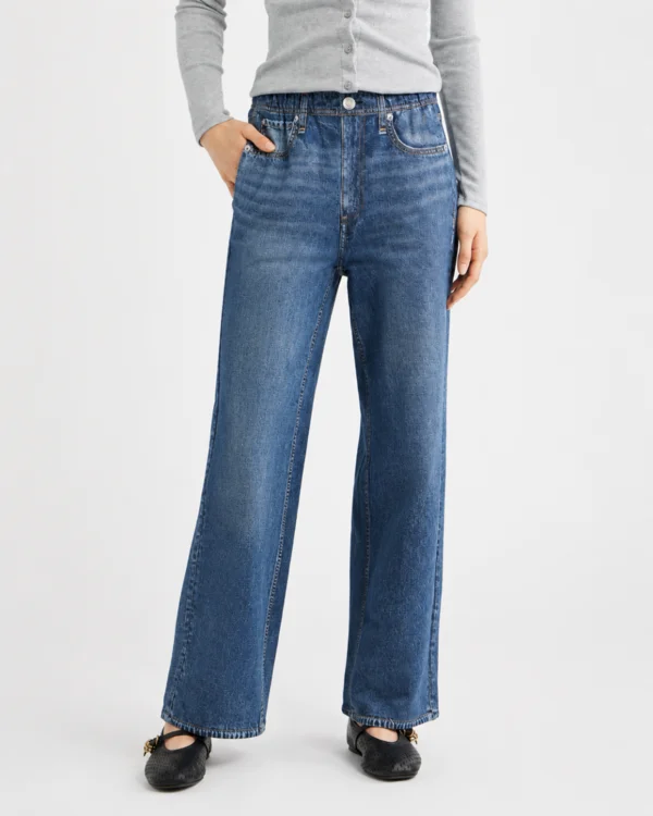 Rag & Bone Pull-On Wide-Leg Sweatpant Jeans