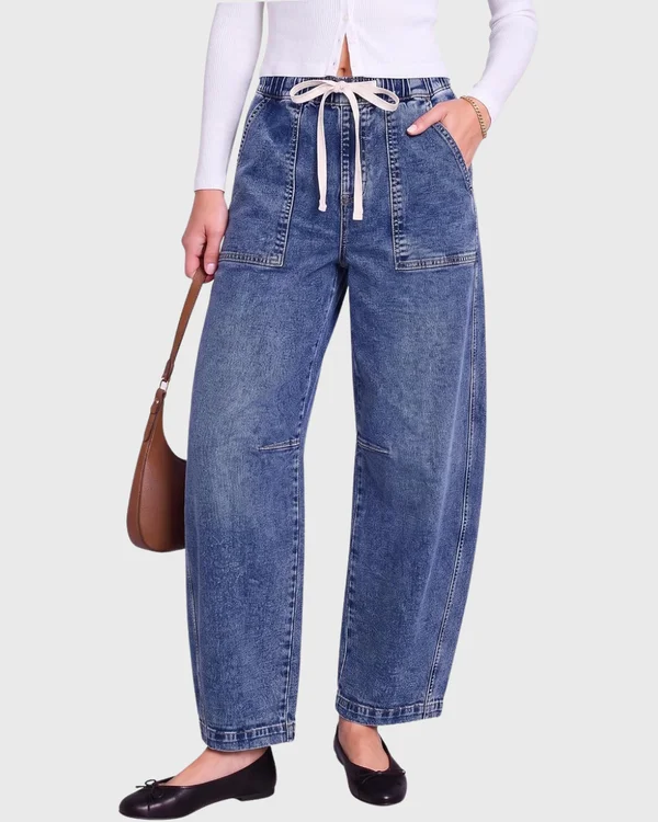 Amazon Barrel-Leg Pull-On Jeans Amazon Barrel-Leg Pull-On Jeans