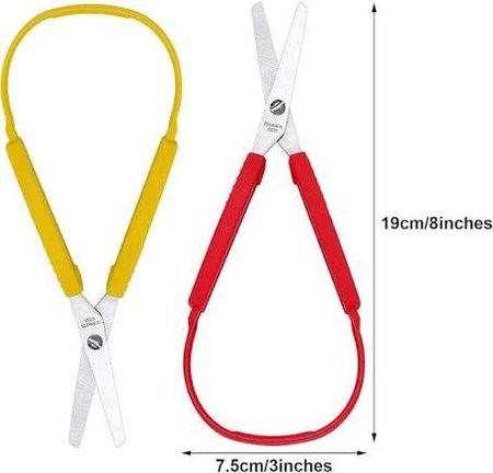 Mudder 6 Pcs Loop Scissors for Teens and Adults 8 Adaptive Design Scissor Mudder 6 Pcs Loop Scissors for Teens and Adults 8 Adaptive Design Scissor